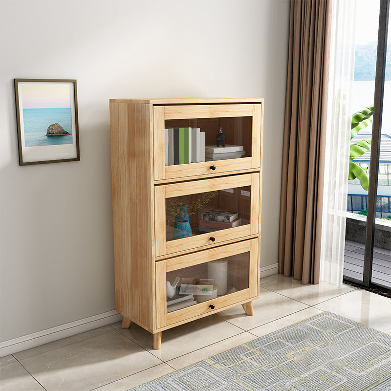 Contemporary Wood Closed Back Bookcase Standard Bookshelf with Shelves