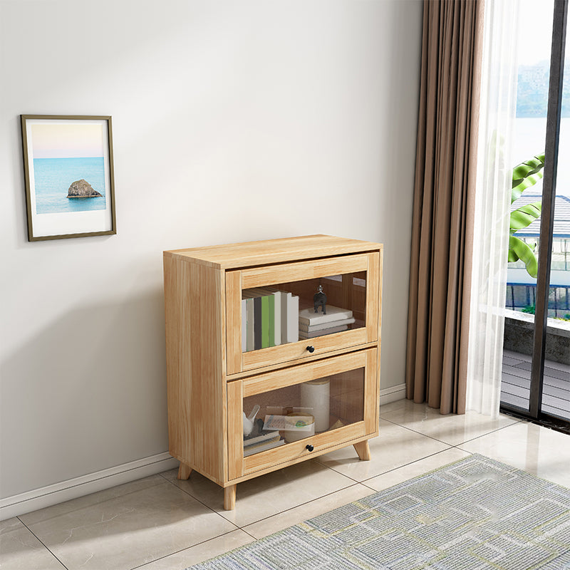 Contemporary Wood Closed Back Bookcase Standard Bookshelf with Shelves