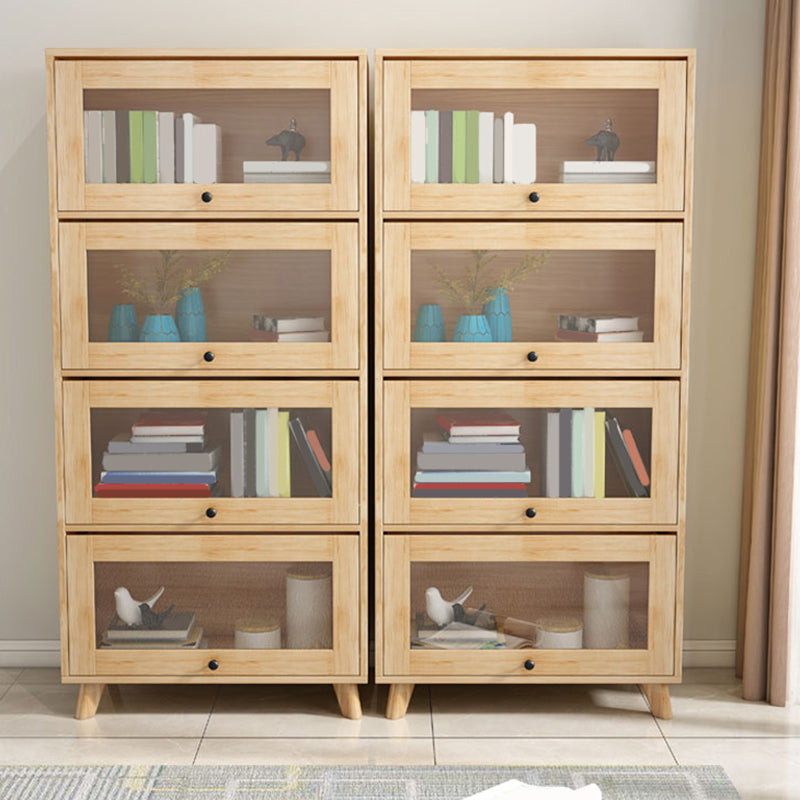 Contemporary Wood Closed Back Bookcase Standard Bookshelf with Shelves
