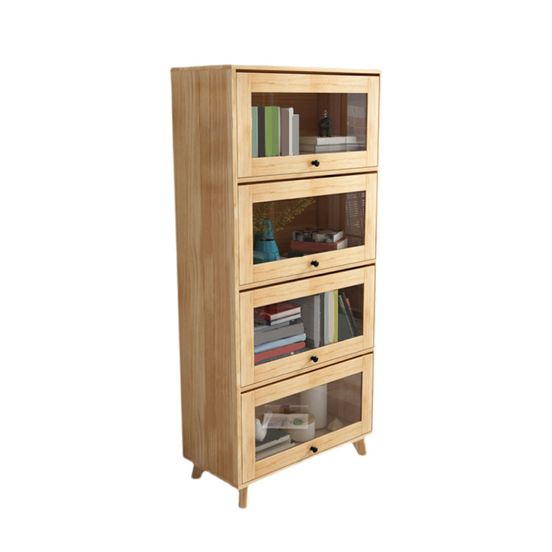 Contemporary Wood Closed Back Bookcase Standard Bookshelf with Shelves