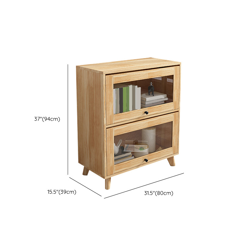 Contemporary Wood Closed Back Bookcase Standard Bookshelf with Shelves