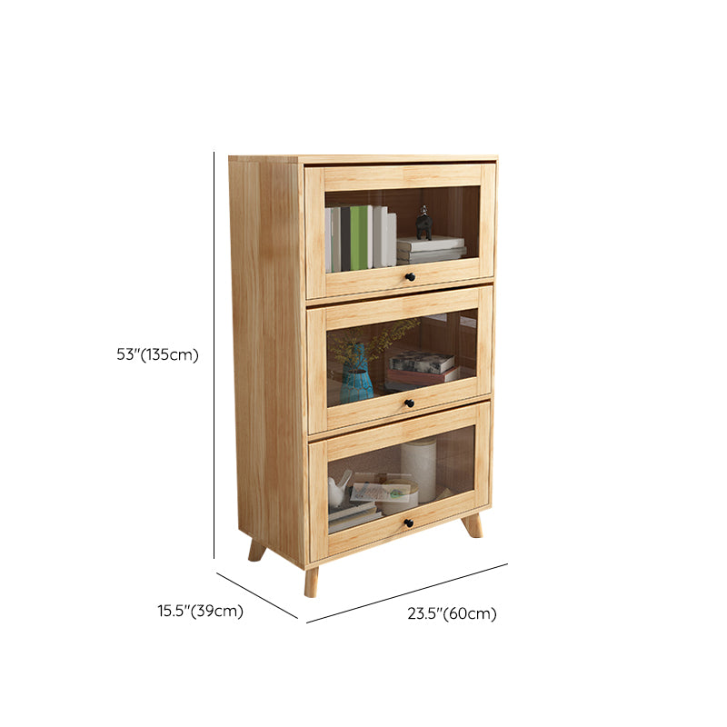Contemporary Wood Closed Back Bookcase Standard Bookshelf with Shelves