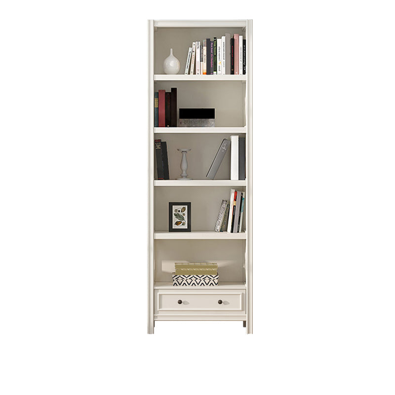 Wooden Standard Bookshelf Contemporary Closed Back Bookcase with Drawers