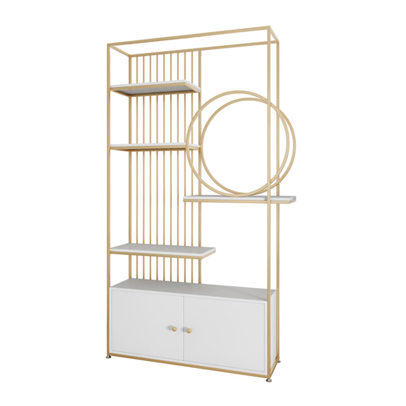 Glam Metal Shelf Bookcase Open Back Bookshelf for Study Room