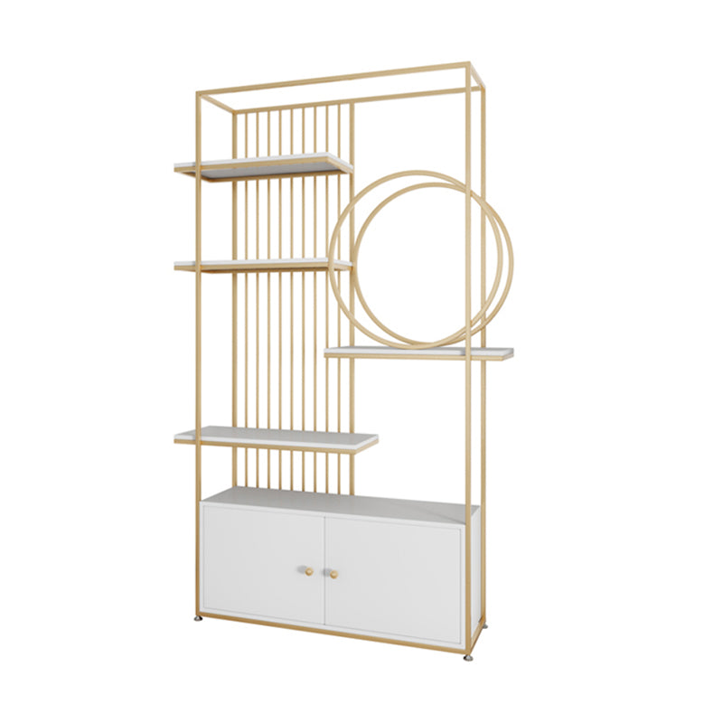 Glam Metal Shelf Bookcase Open Back Bookshelf for Study Room