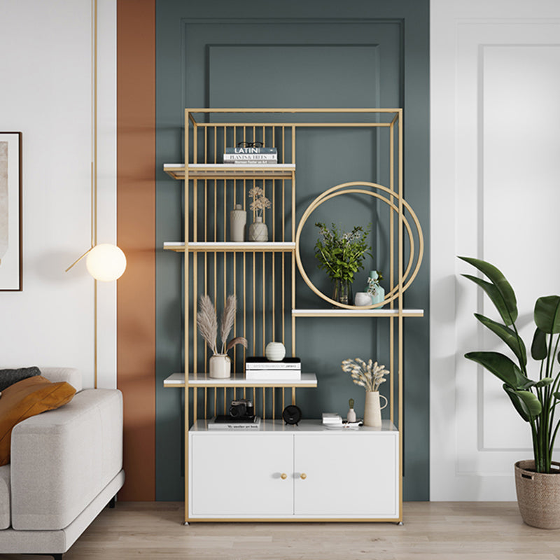 Glam Metal Shelf Bookcase Open Back Bookshelf for Study Room