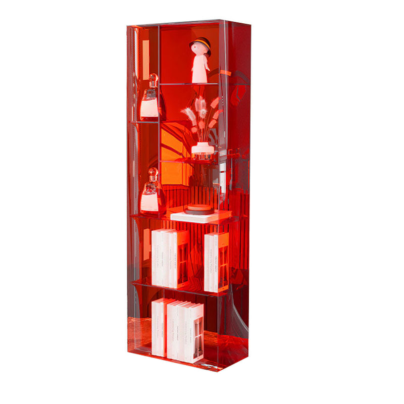 Modern Closed Back Standard Bookshelf Acrylic Bookcase with Shelves for Study Room