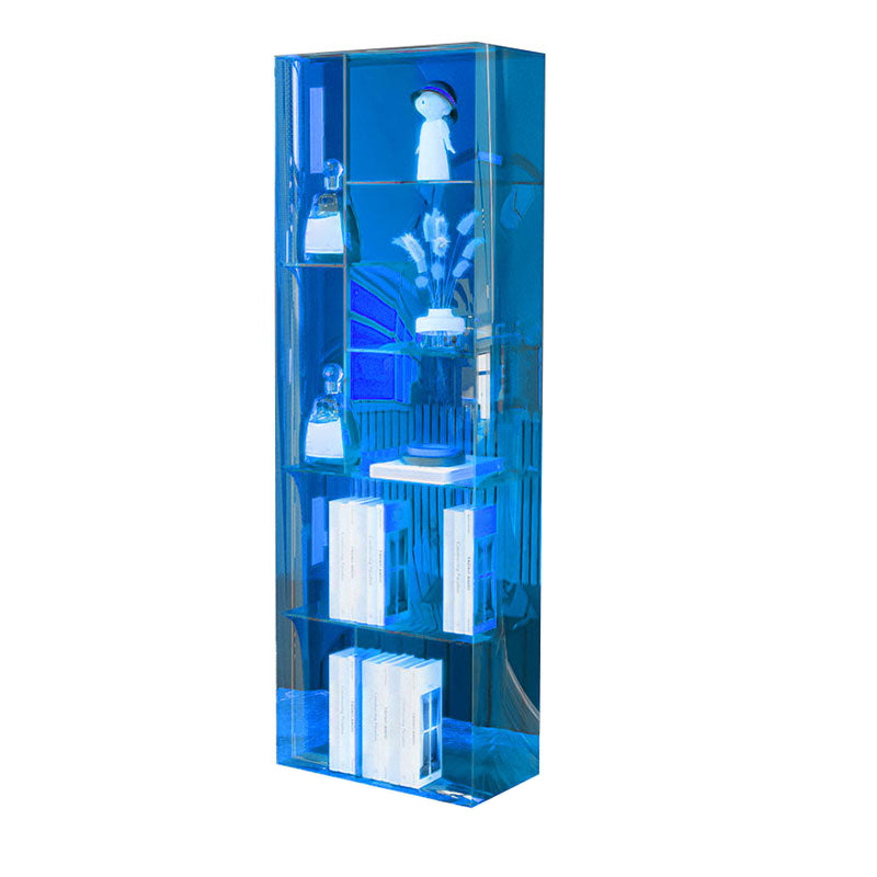 Modern Closed Back Standard Bookshelf Acrylic Bookcase with Shelves for Study Room