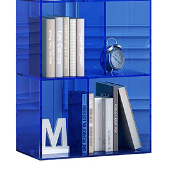 Modern Closed Back Standard Bookshelf Acrylic Bookcase with Shelves for Study Room