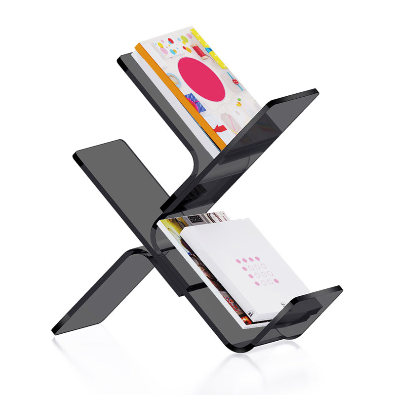 Modern Open Back Standard Bookshelf Acrylic Bookcase with Shelves for Study Room