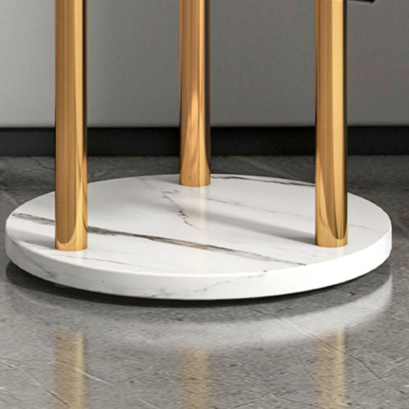 Metal Entry Hall Tree Marble Base Coat Rock with 2 Shelves , 66.92" H