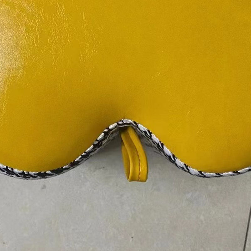 Modern Pouf Ottoman Faux Leather Upholstered Houndstooth Heart Shape Ottoman