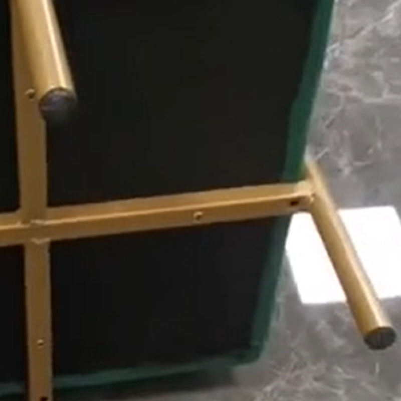 Glam Pouf Ottoman Velvet Upholstered Solid Color Square Ottoman with Metal Legs