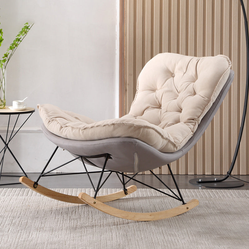 Nordic Light Luxury Chaise Rocking Chair Hotel Leisure Upholstered Lazy Sofa Chair