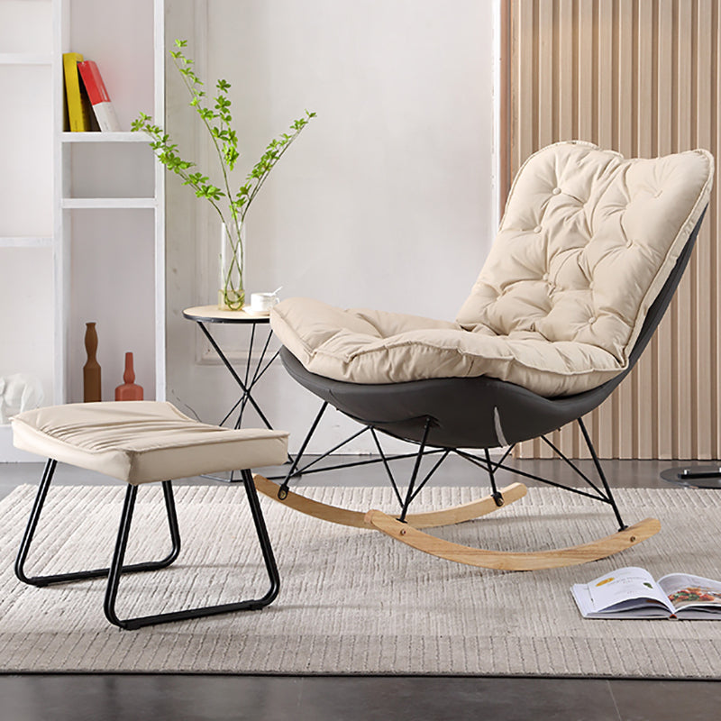 Nordic Light Luxury Chaise Rocking Chair Hotel Leisure Upholstered Lazy Sofa Chair