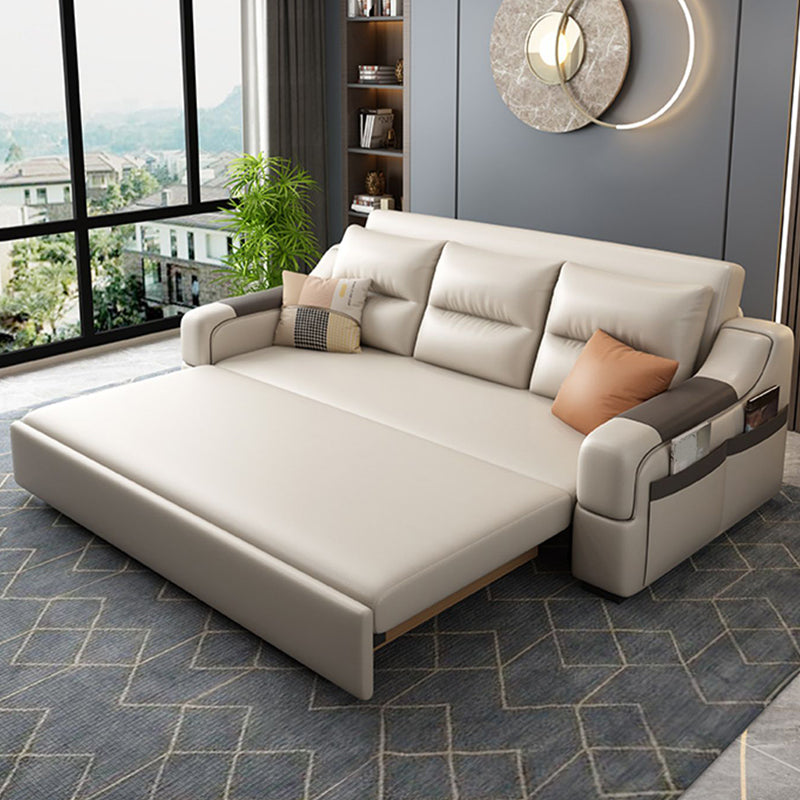 Contemporary Foldable Futon Sleeper White Futon Sleeper Sofa with Storage