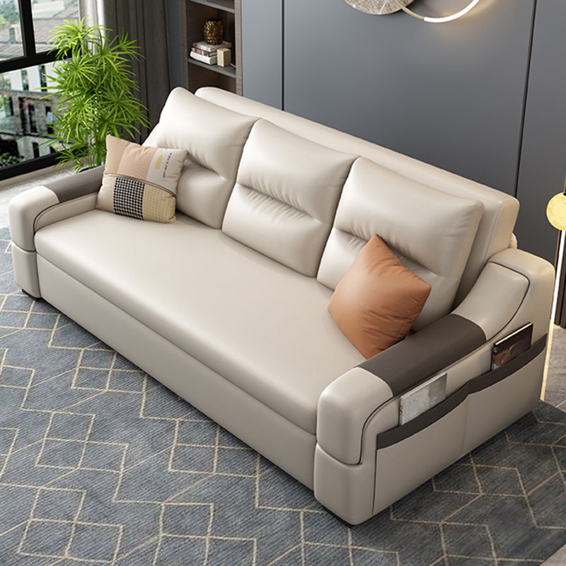 Contemporary Foldable Futon Sleeper White Futon Sleeper Sofa with Storage