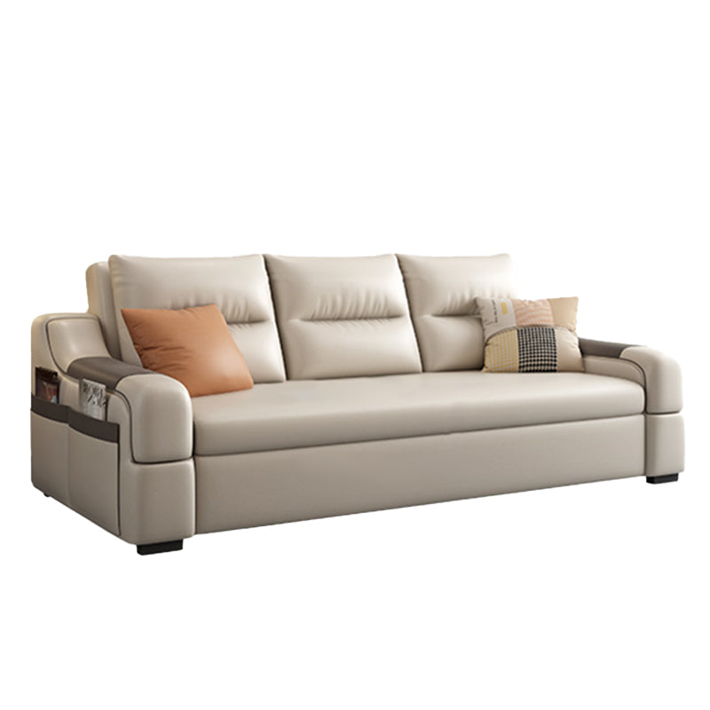 Contemporary Foldable Futon Sleeper White Futon Sleeper Sofa with Storage