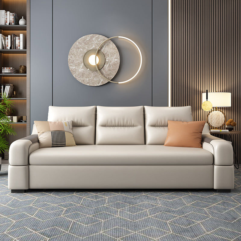 Contemporary Foldable Futon Sleeper White Futon Sleeper Sofa with Storage