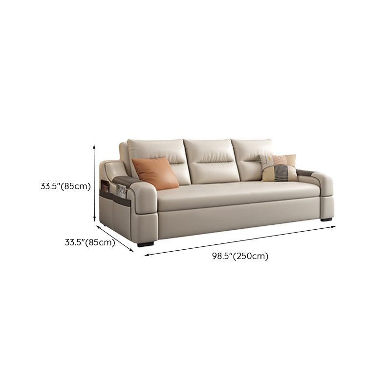 Contemporary Foldable Futon Sleeper White Futon Sleeper Sofa with Storage