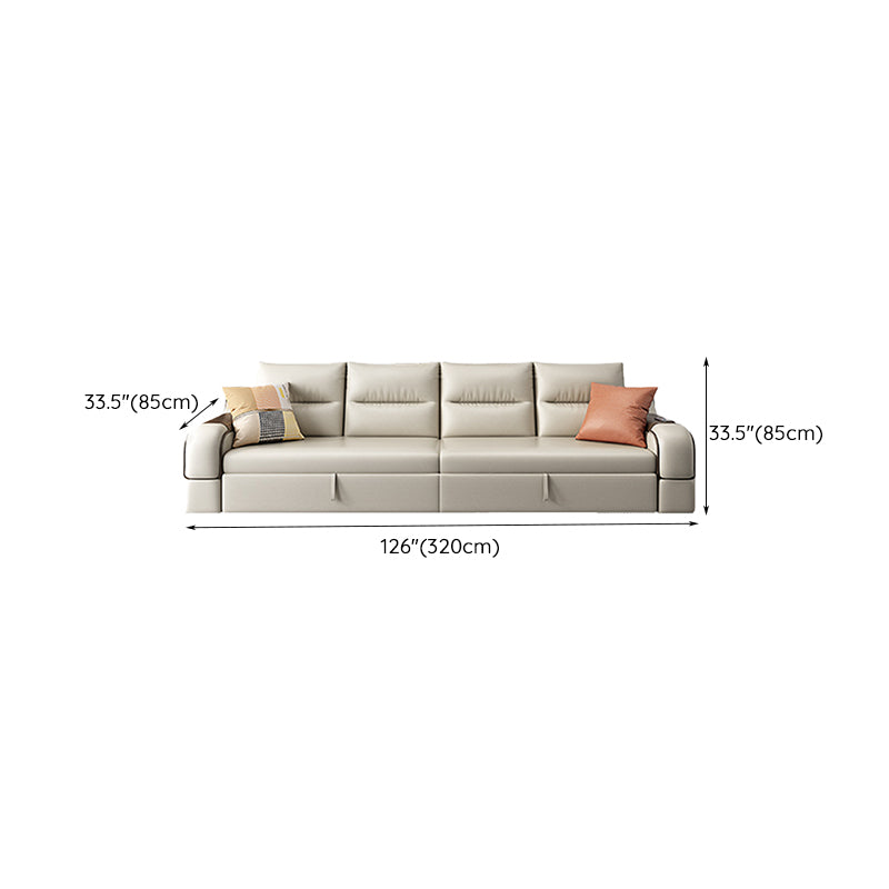 Contemporary Foldable Futon Sleeper White Futon Sleeper Sofa with Storage