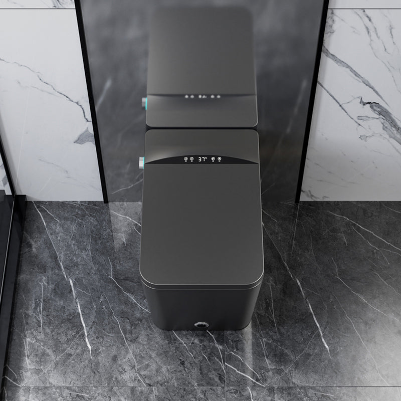 Modern Floor Mount Flush Toilet Heated Seat Included Toilet Bowl for Washroom