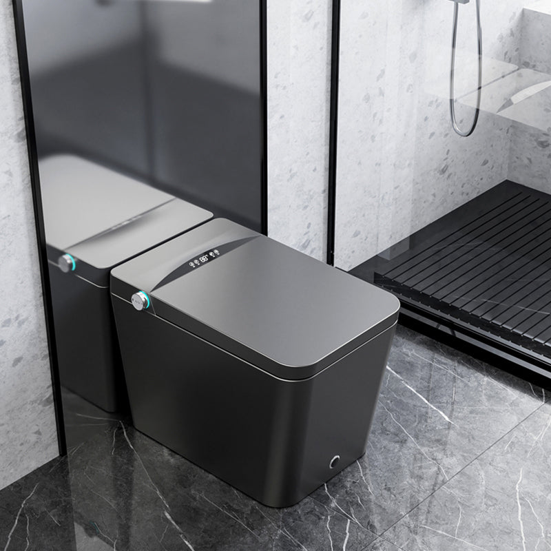 Modern Floor Mount Flush Toilet Heated Seat Included Toilet Bowl for Washroom
