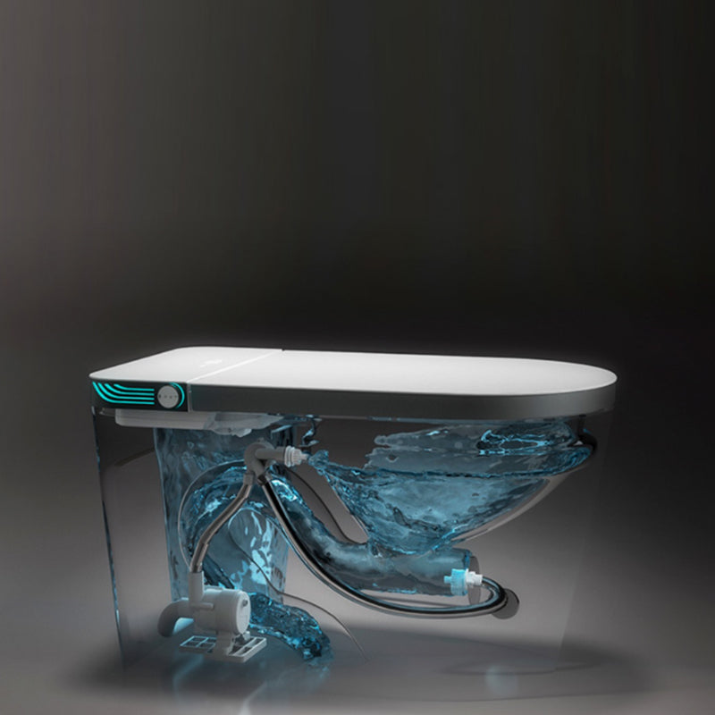 Modern Floor Mount Flush Toilet Siphon Jet Toilet Bowl with Slow Close Seat for Washroom