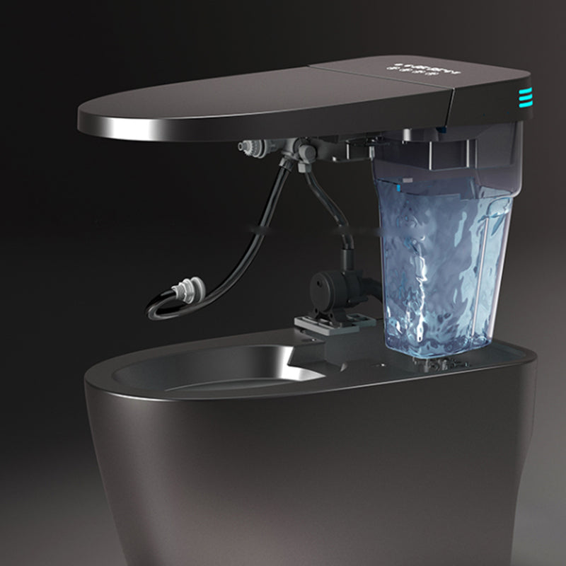 Modern Floor Mount Flush Toilet Siphon Jet Urine Toilet with Heated Seat for Washroom