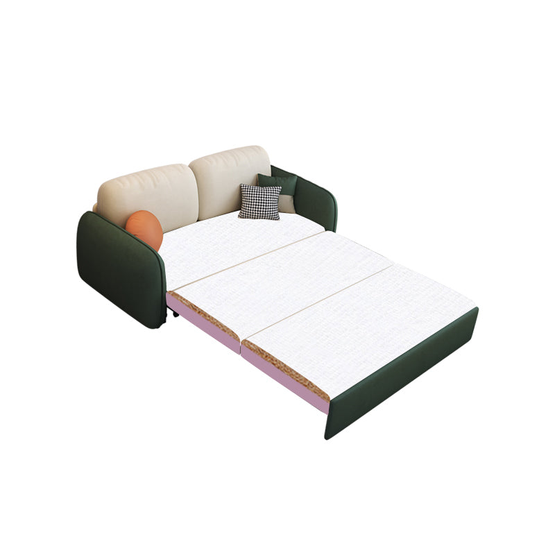 32" Wide Contemporary Sofa Futon Faux Leather White Sleeper Sofa