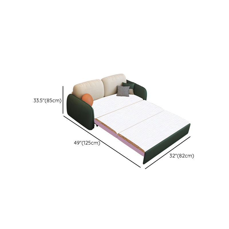 32" Wide Contemporary Sofa Futon Faux Leather White Sleeper Sofa