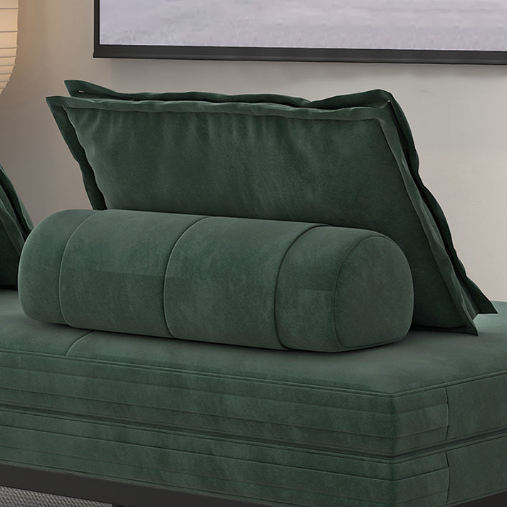 Scandinavian Futon Sofa Bed Fabric Pillow Back Armless With Chrome Legs Sleeper Sofa