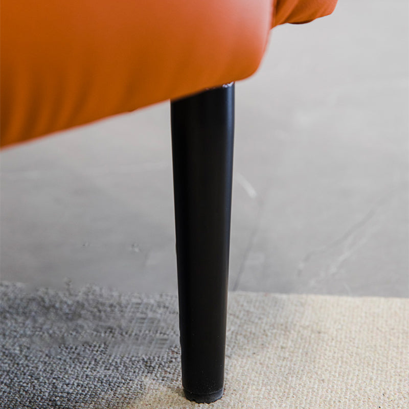 Modern Pillow Back Chair 4 Legs Upholstered Sloped Arms Chair