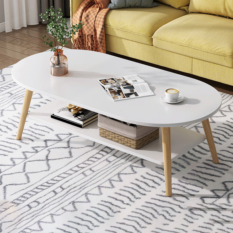 Wood Coffee Table Modern Single Coffee Table with with Storage Drawers