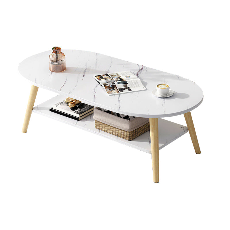 Wood Coffee Table Modern Single Coffee Table with with Storage Drawers