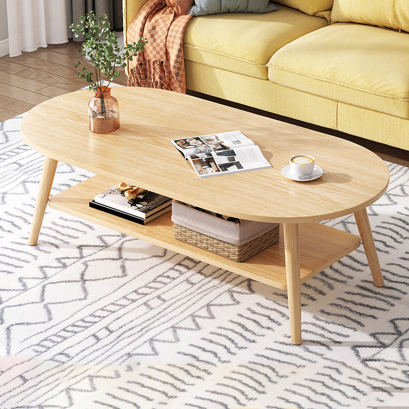 Wood Coffee Table Modern Single Coffee Table with with Storage Drawers