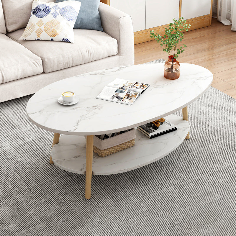 Wood Coffee Table Modern Single Coffee Table with with Storage Drawers
