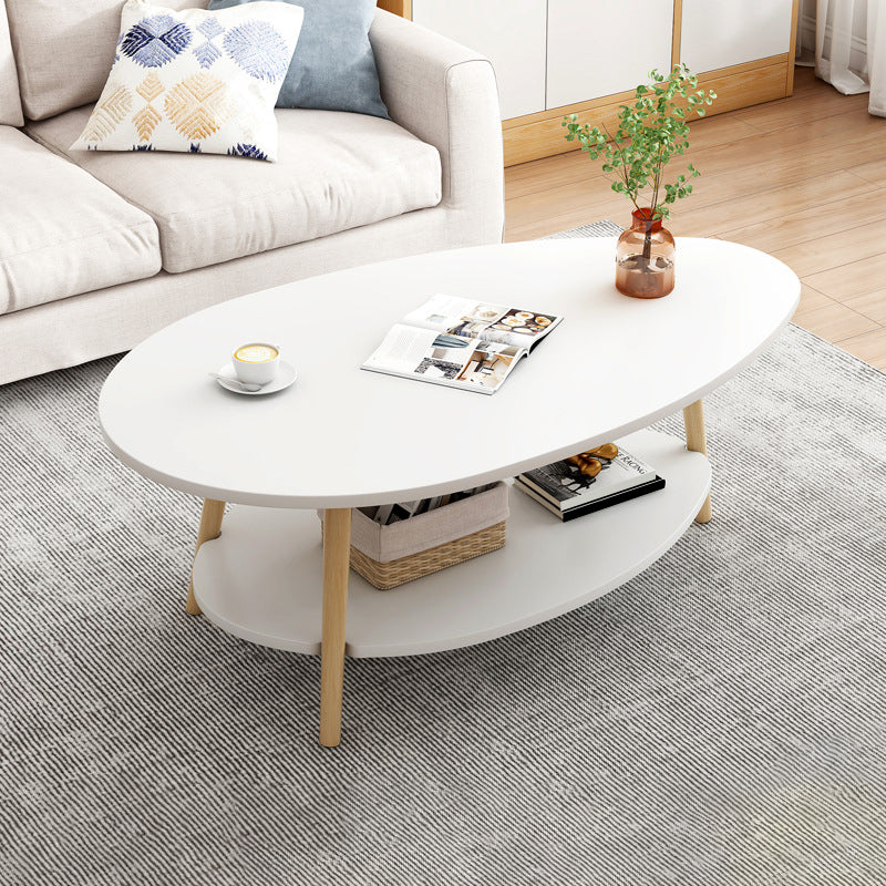 Wood Coffee Table Modern Single Coffee Table with with Storage Drawers