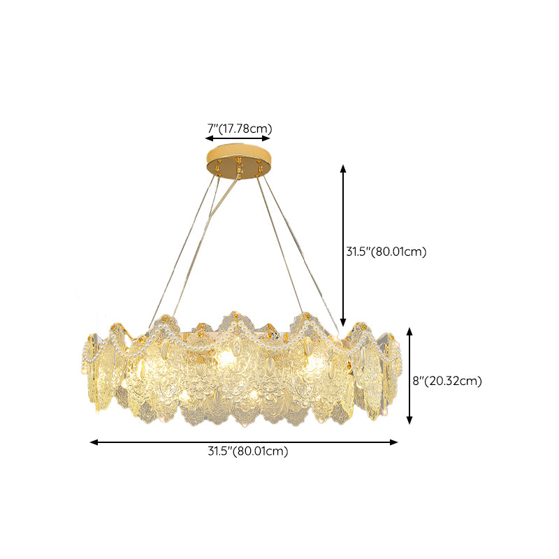 Modern Metal Ceiling Lamp Geometric Shape Island Light with Glass Shade for Bedroom