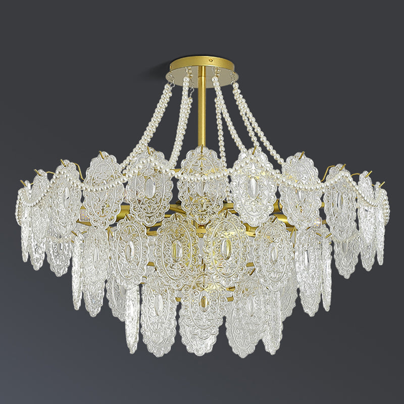 Modern Metal Ceiling Light Geometric Shape Island Lamp with Glass Shade for Bedroom