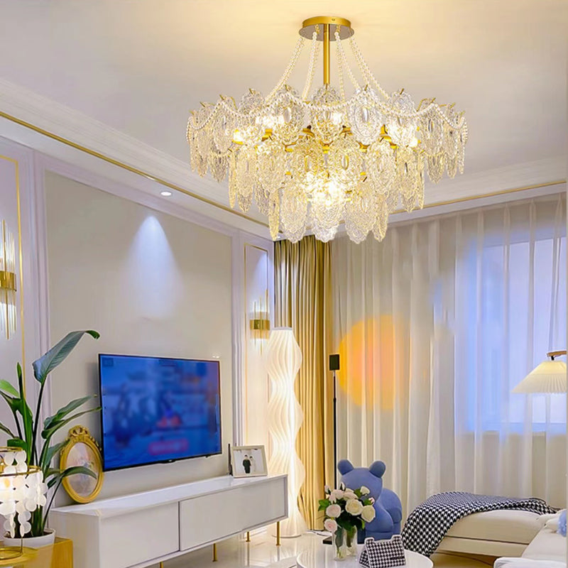 Modern Metal Ceiling Light Geometric Shape Island Lamp with Glass Shade for Bedroom