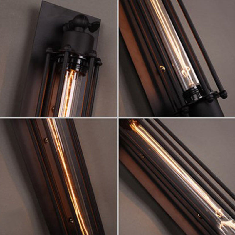 Metal Geometric Sconces Indoor Industrial 1 Light Wall Light Fixture