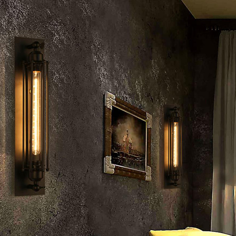 Metal Geometric Sconces Indoor Industrial 1 Light Wall Light Fixture