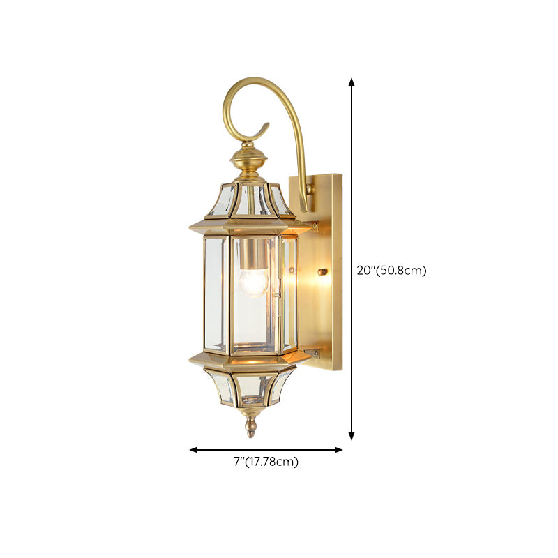 Geometric Shape Glass Wall Lighting Industrial Style 1 Light Wall Mounted Light in Gold