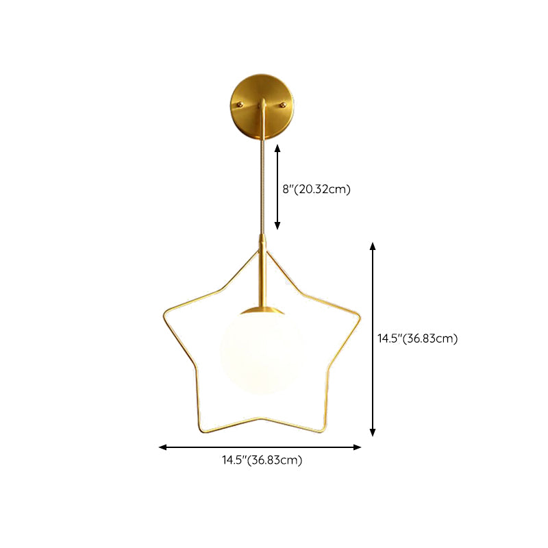 Ball Shape Metal Wall Lighting Modern Style 1-Light Wall Mounted Light in Gold