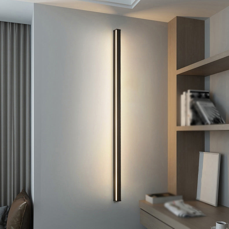 Modern Metal Wall Sconce Linear Shape Vanity Lamp with Plastic Shade for Bathroom