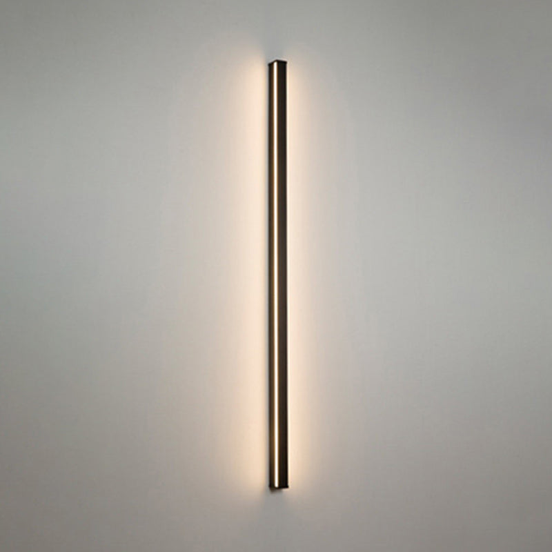 Modern Metal Wall Sconce Linear Shape Vanity Lamp with Plastic Shade for Bathroom