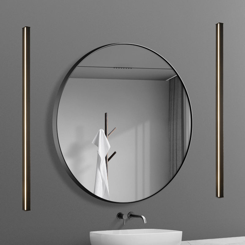 Modern Metal Wall Sconce Linear Shape Vanity Lamp with Plastic Shade for Bathroom