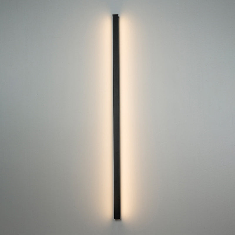 Modern Metal Wall Sconce Linear Shape Vanity Lamp with Plastic Shade for Bathroom