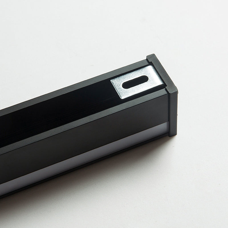 Modern Metal Wall Sconce Linear Shape Vanity Lamp with Plastic Shade for Bathroom